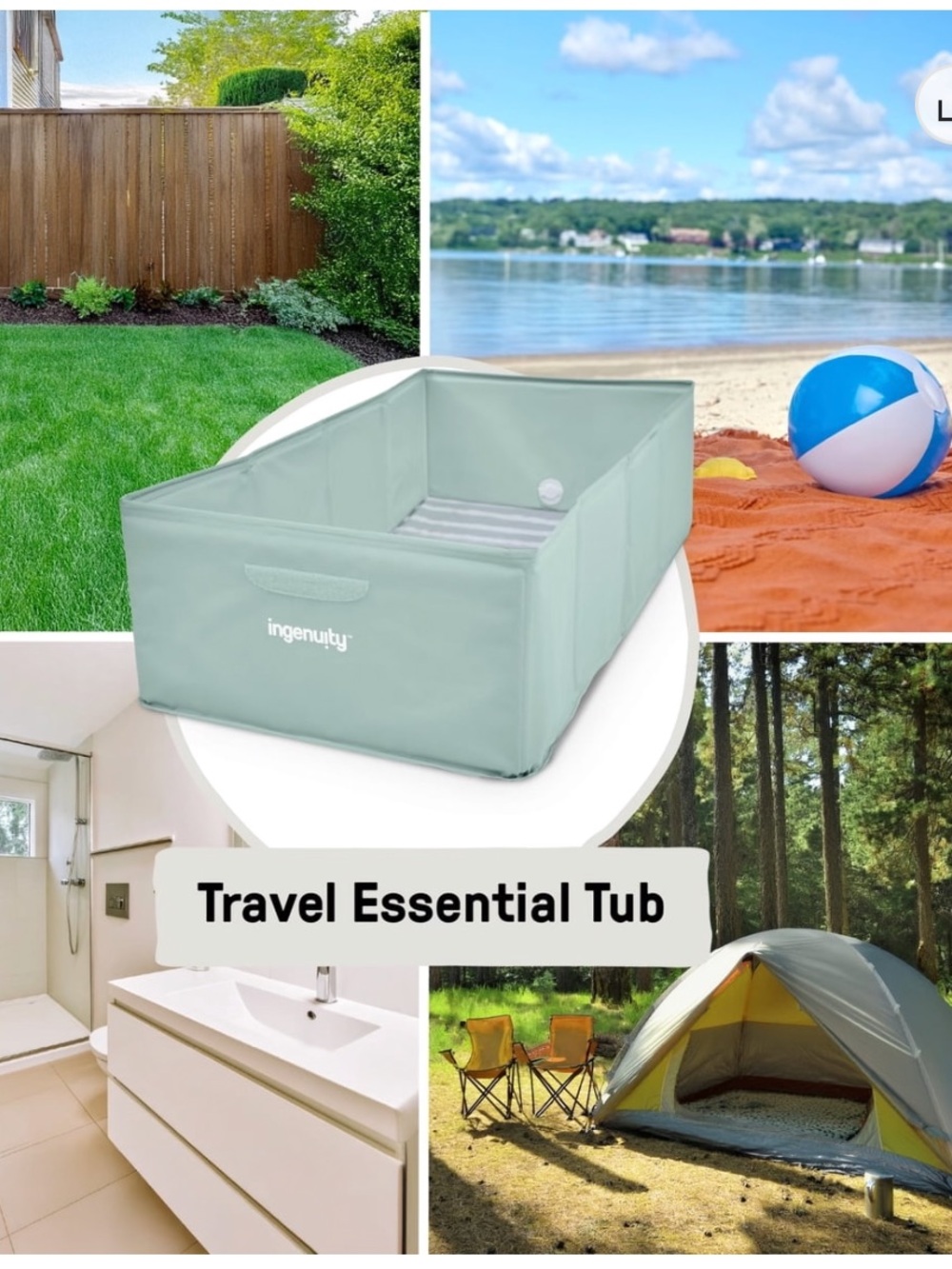 Ingenuity Mint portable bathtub for Kids - Picture 3 of 6